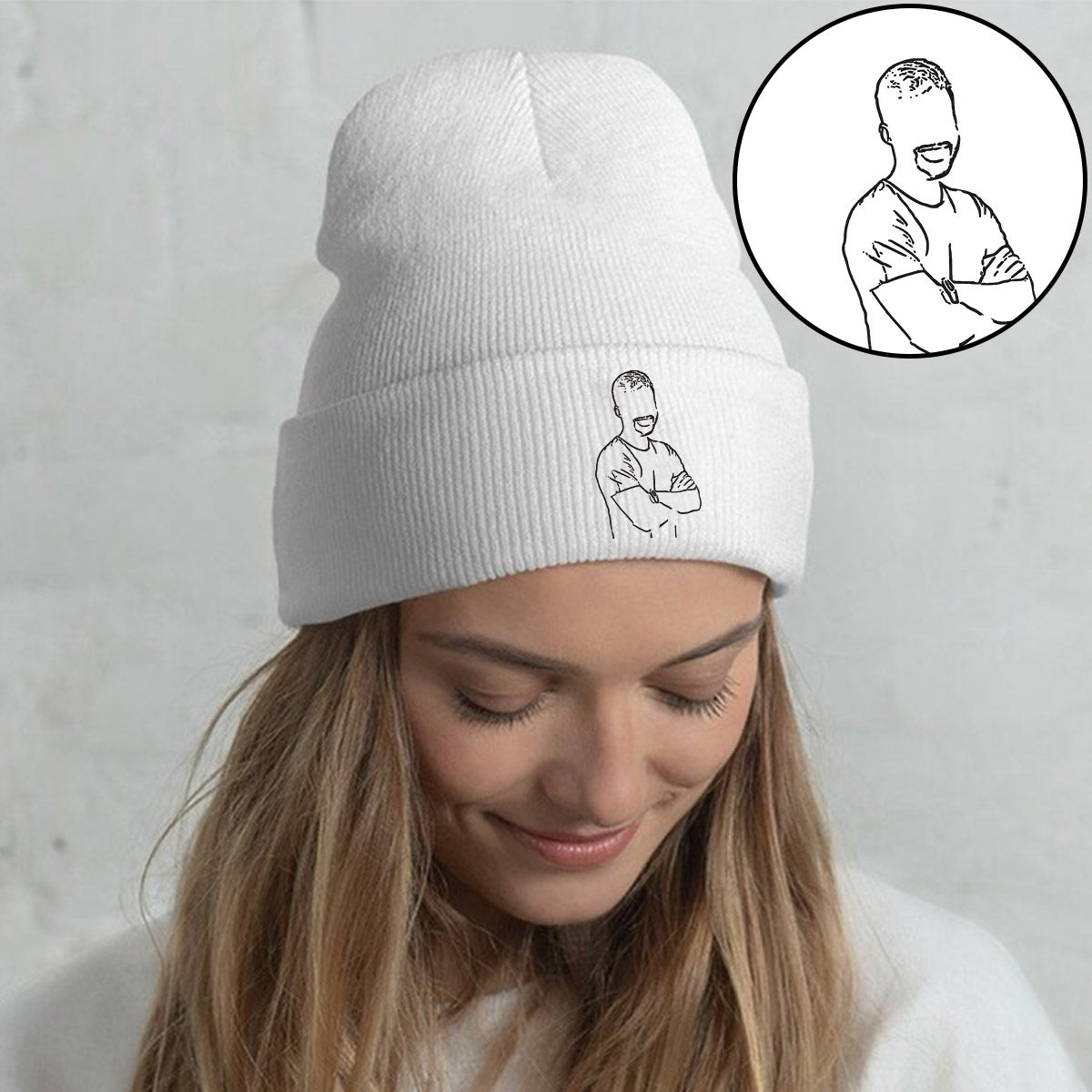 Photo personnalisée - Bonnet brodé personnalisé pour petit-fils