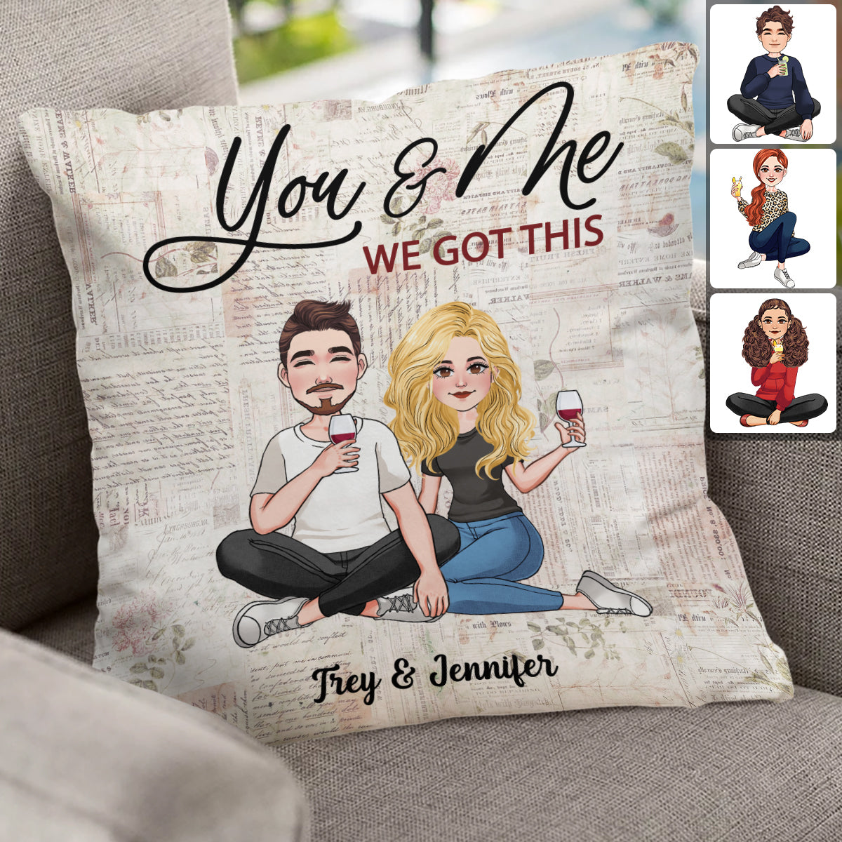 You And Me We Got This - Personalized Couple Throw Pillow