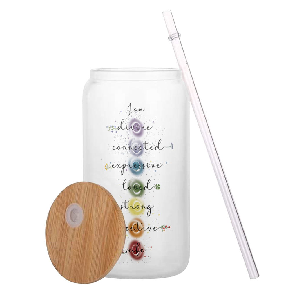 I Am Divine - Personalized Yoga Can Glass