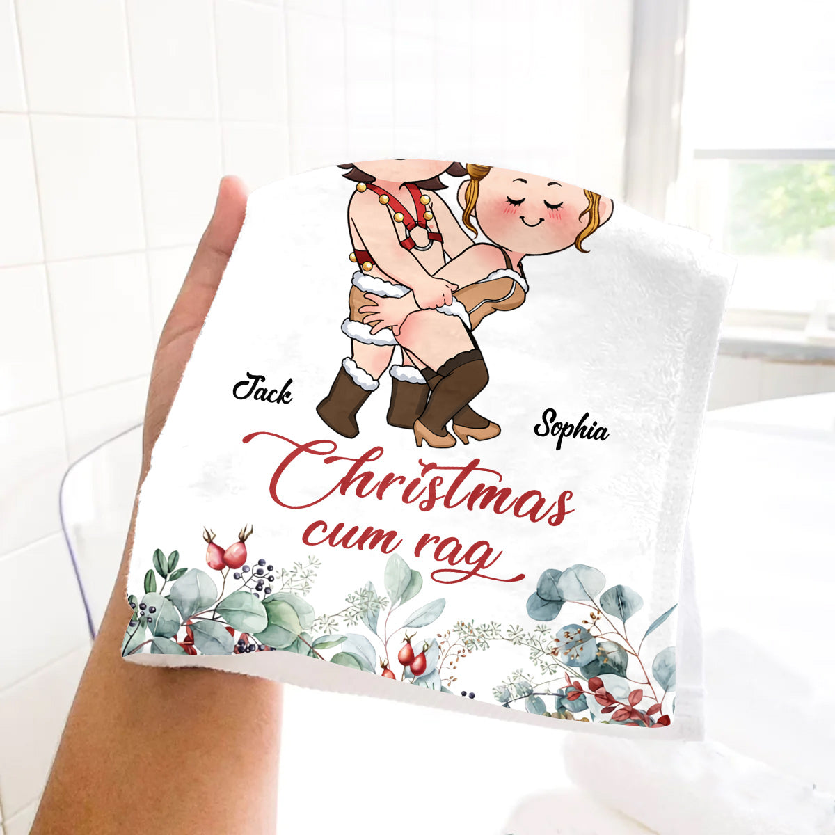 Christmas Rag - Personalized Couple Towel