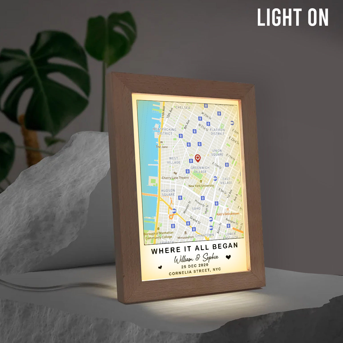 Where It All Began - Personalized Couple Light Photo Frame