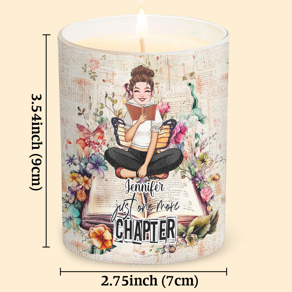 Just One More Chapter - Personalized Book Candle With Wooden Lid