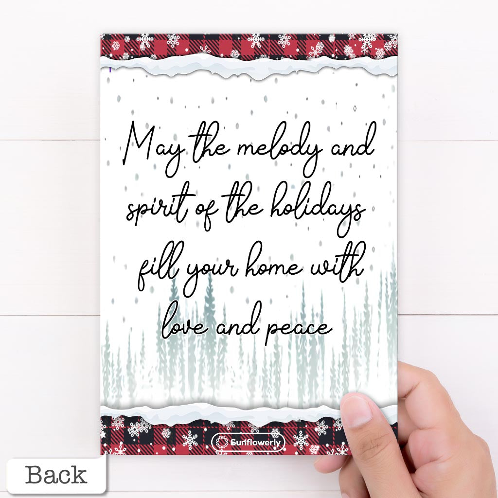 Merry Christmas Snowman - Personalized Family Greeting Card