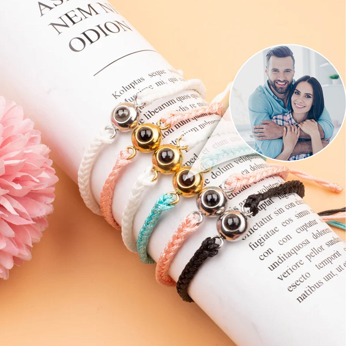 Custom Projection Bracelet - Personalized Couple