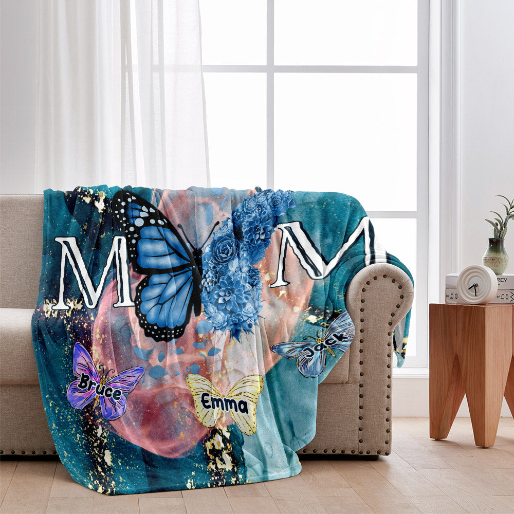 Butterfly Mom - Personalized Mother Blanket