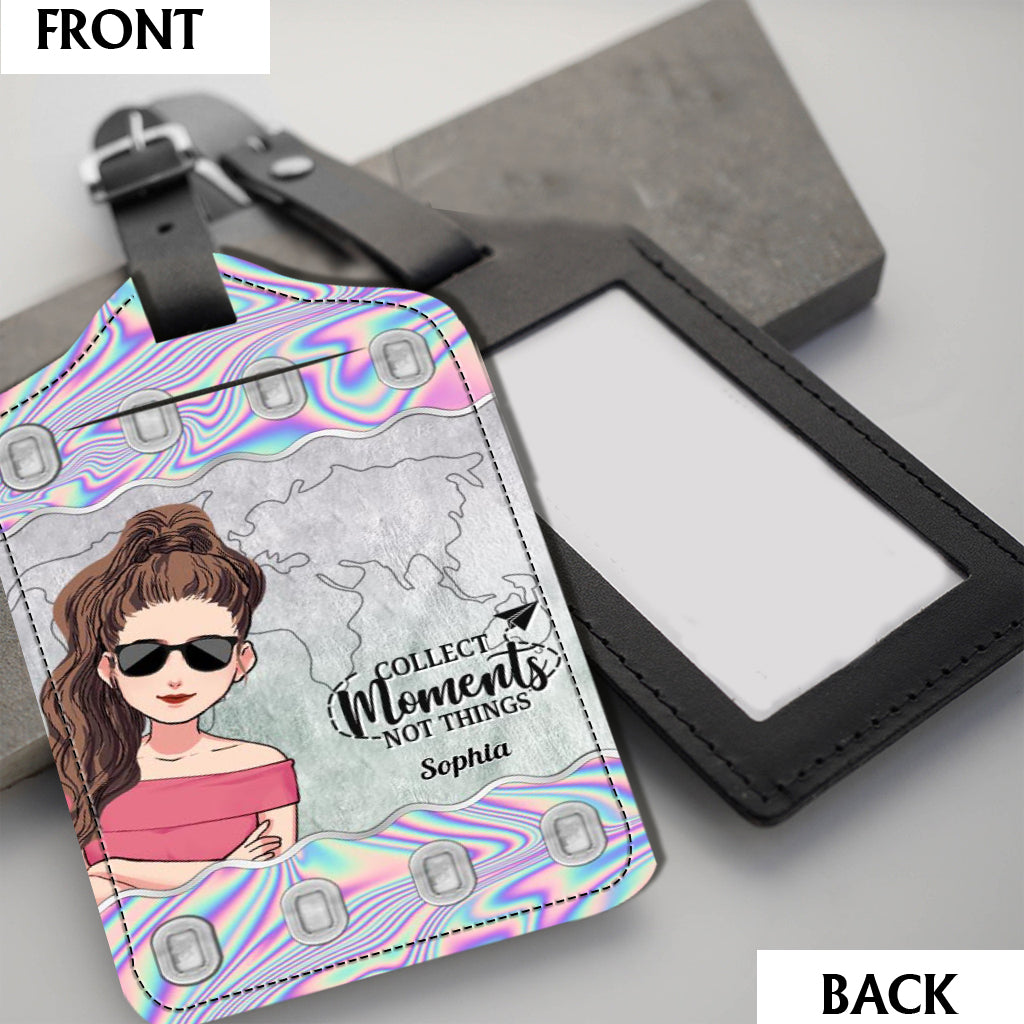 It's Time For New Adventure - Travelling gift for mom, daughter, granddaughter, wife, girlfriend, friend - Personalized Leather Luggage Tag