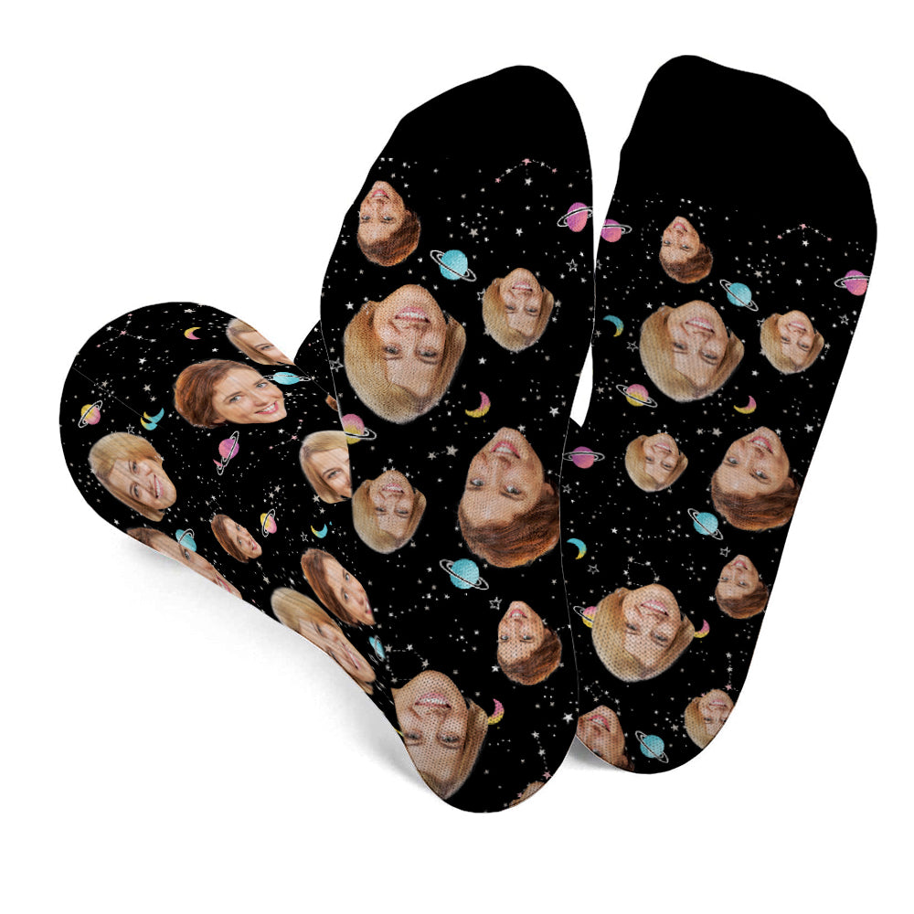 Custom Face Galaxy - Personalized Bestie Socks