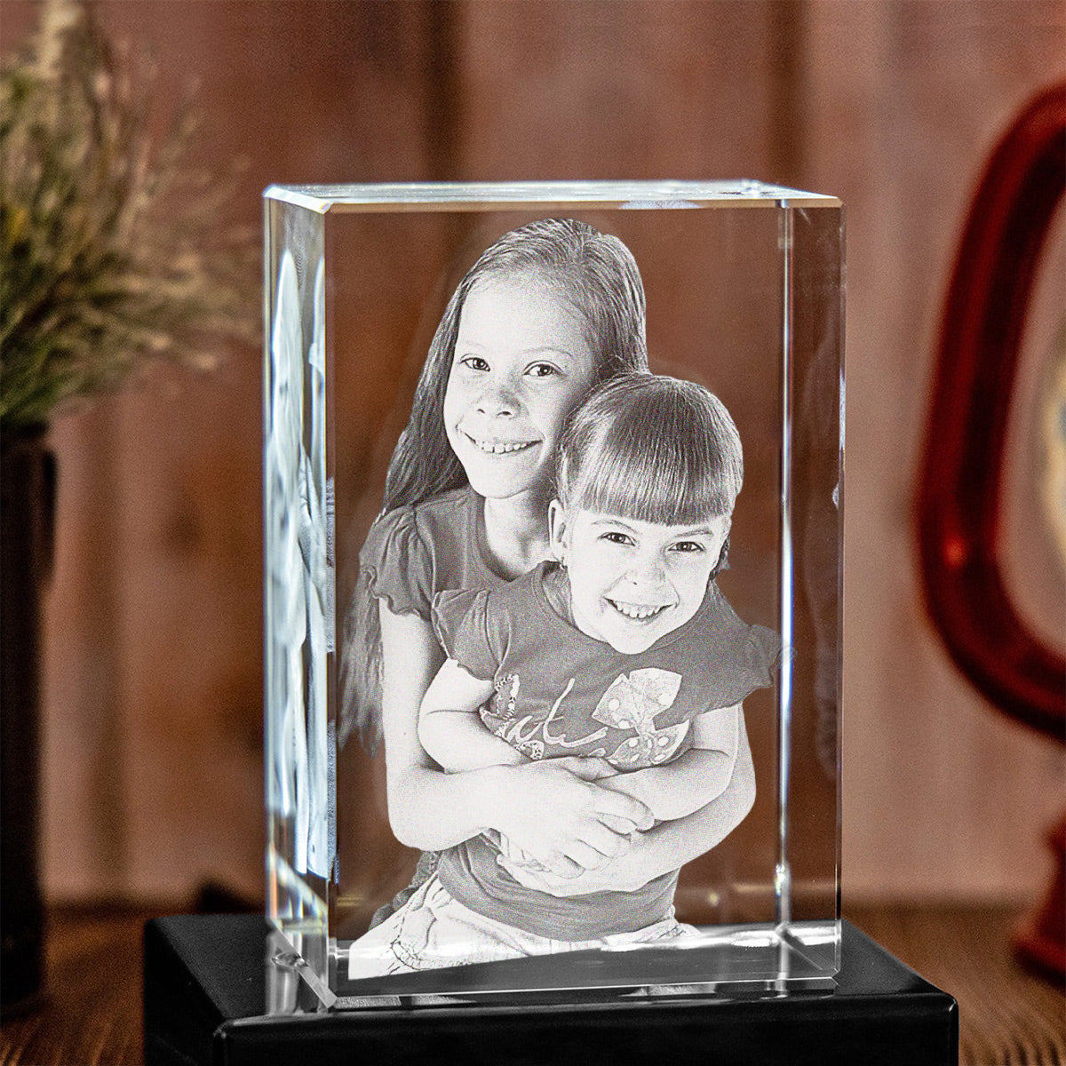 Wir haben einander – Geschwistergeschenk für Stiefbruder und -schwester – Personalisierte, lasergravierte, 3D-kristallkubische Lampe