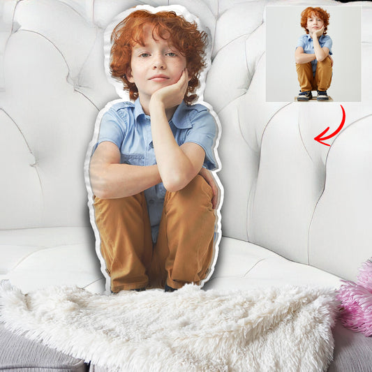Custom Photo Humanoid - Personalized grandson Shaped Pillow