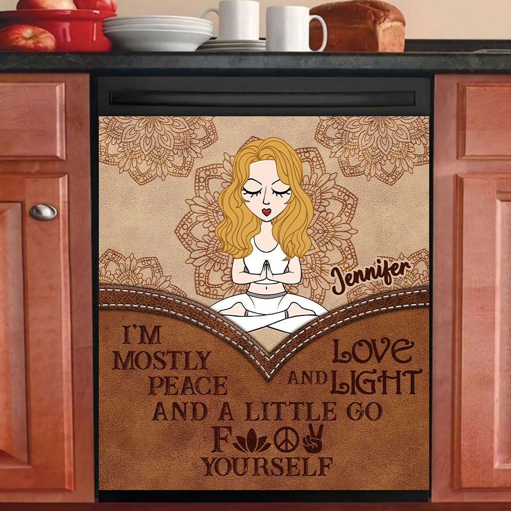 I'm Mostly Peace - Personalized Yoga Dishwasher Cover
