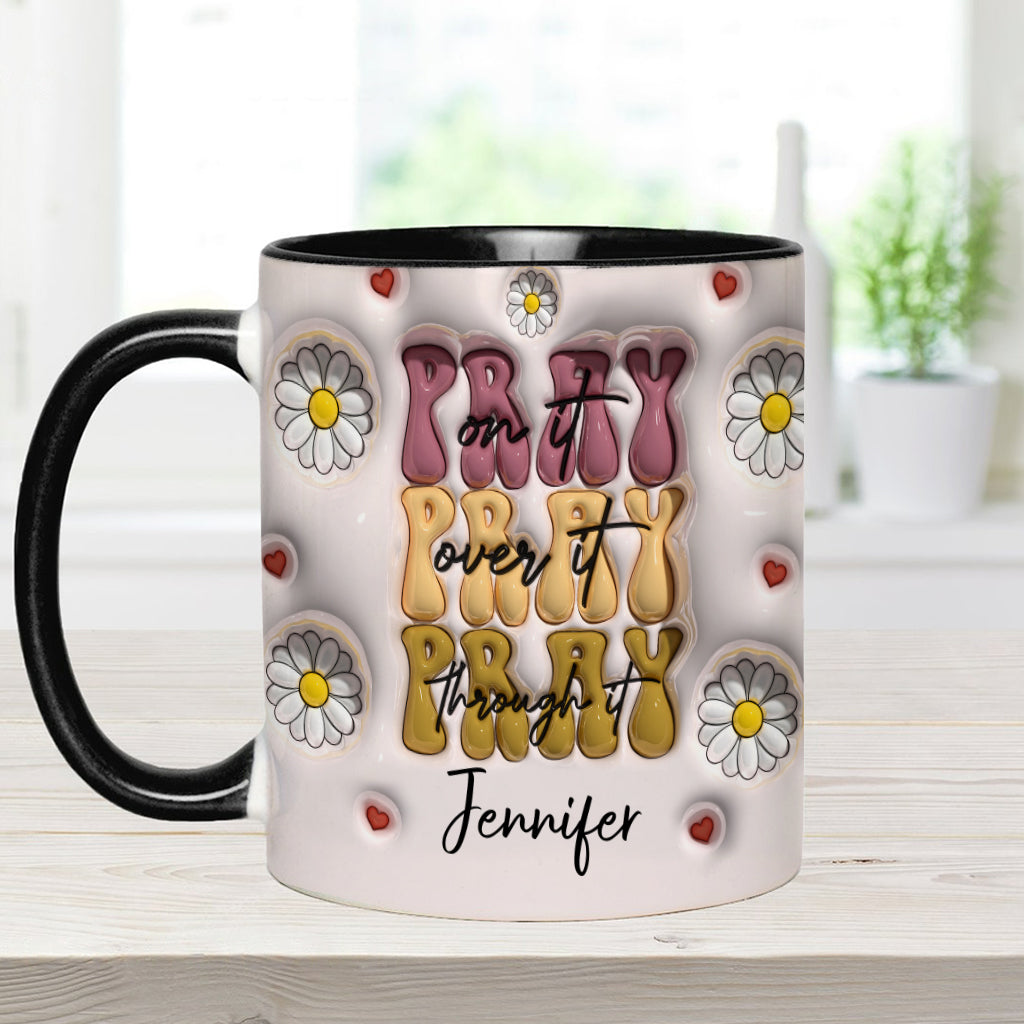 Pray On It - Personalized Christian Accent Mug