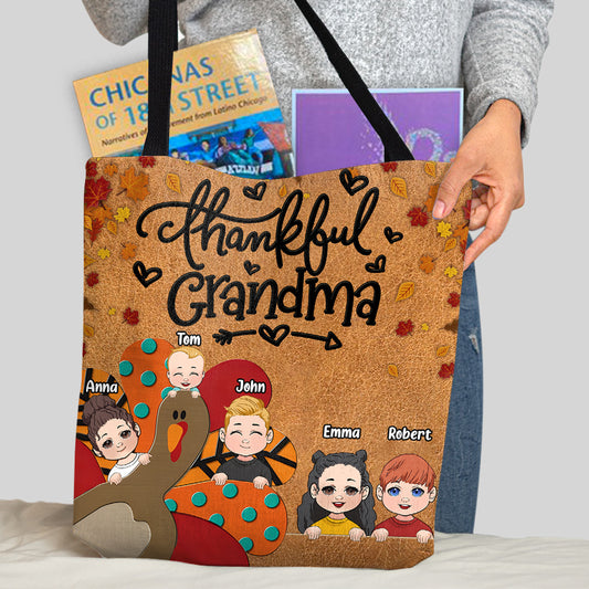 Thankful Grandma - Personalized Grandma Tote Bag