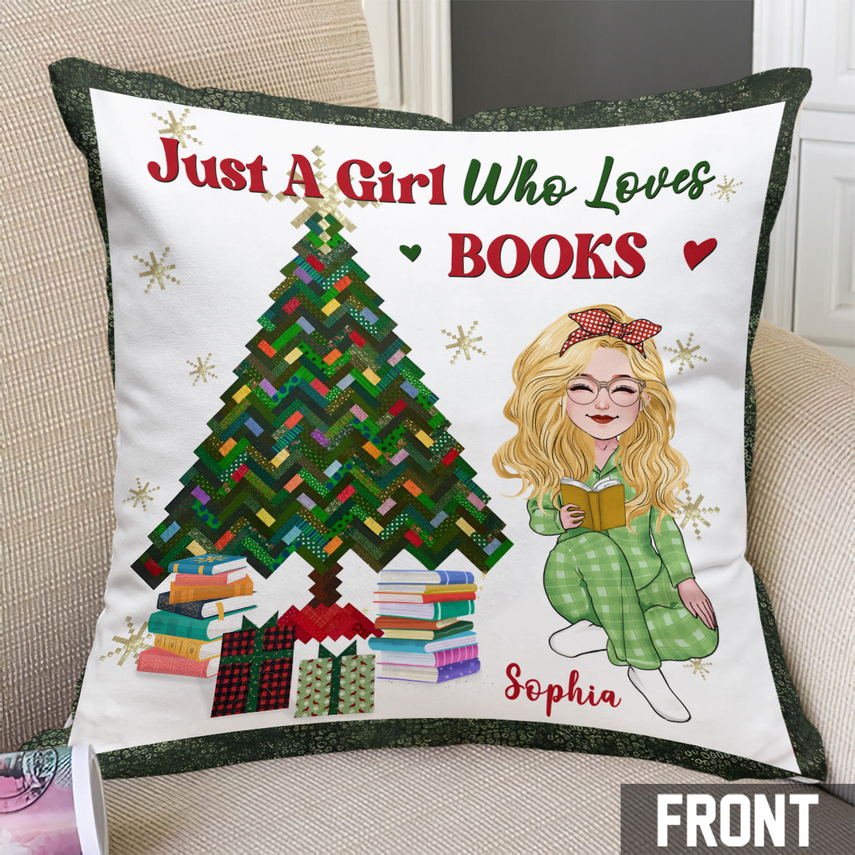 Just A Girl Who Loves Books - Personalized Book Throw Pillow
