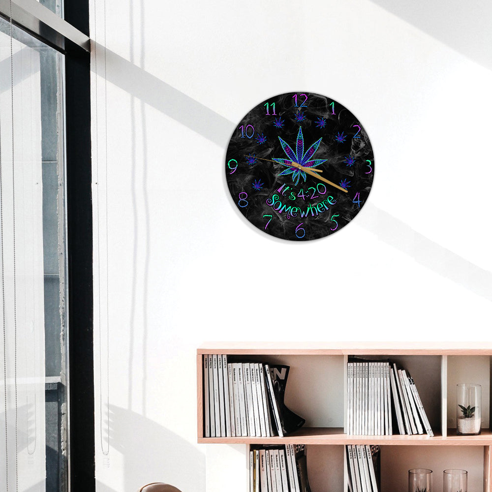 Il est 4h20 quelque part - Horloge murale Weed