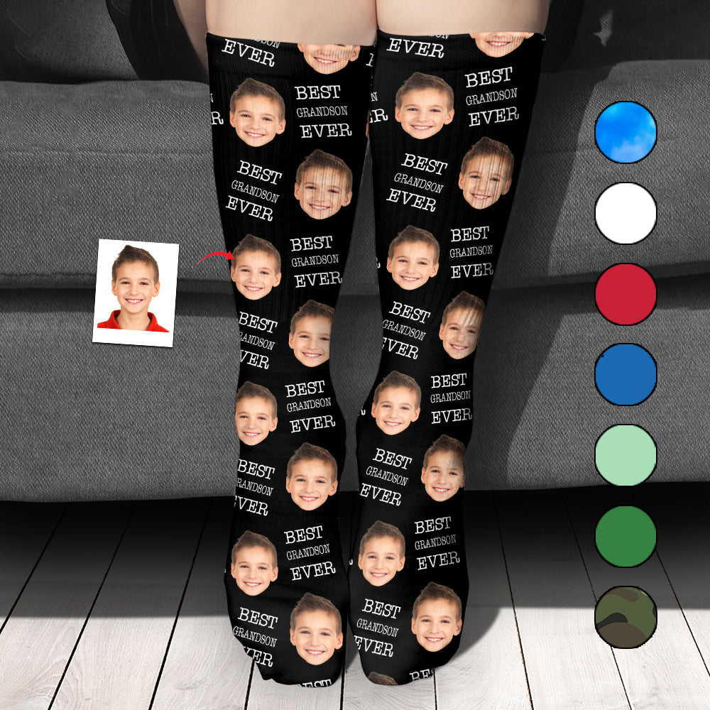 Face personnalisée - Chaussettes personnalisées pour petit-fils