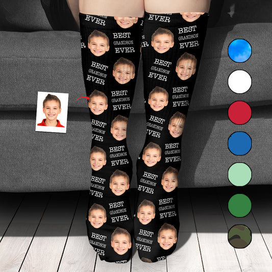 Face personnalisée - Chaussettes personnalisées pour petit-fils