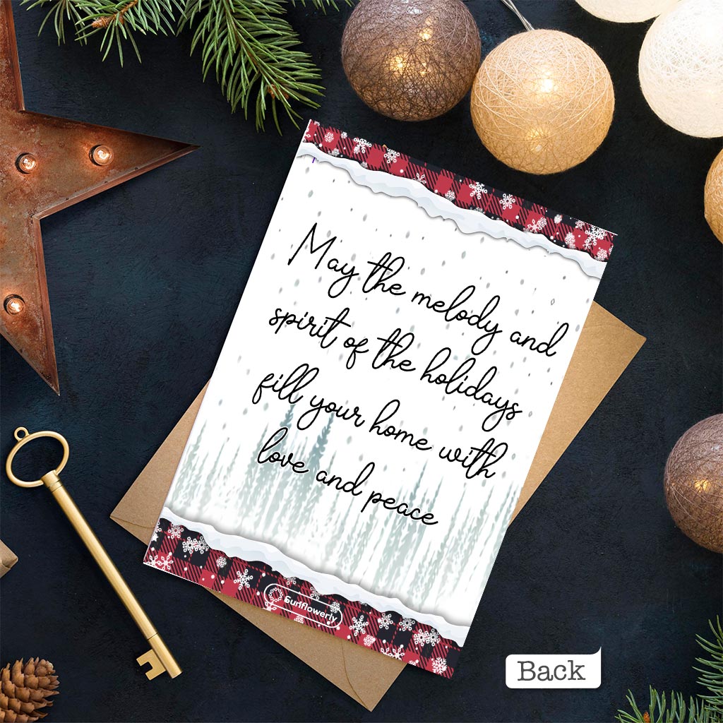 Merry Christmas Snowman - Personalized Family Greeting Card