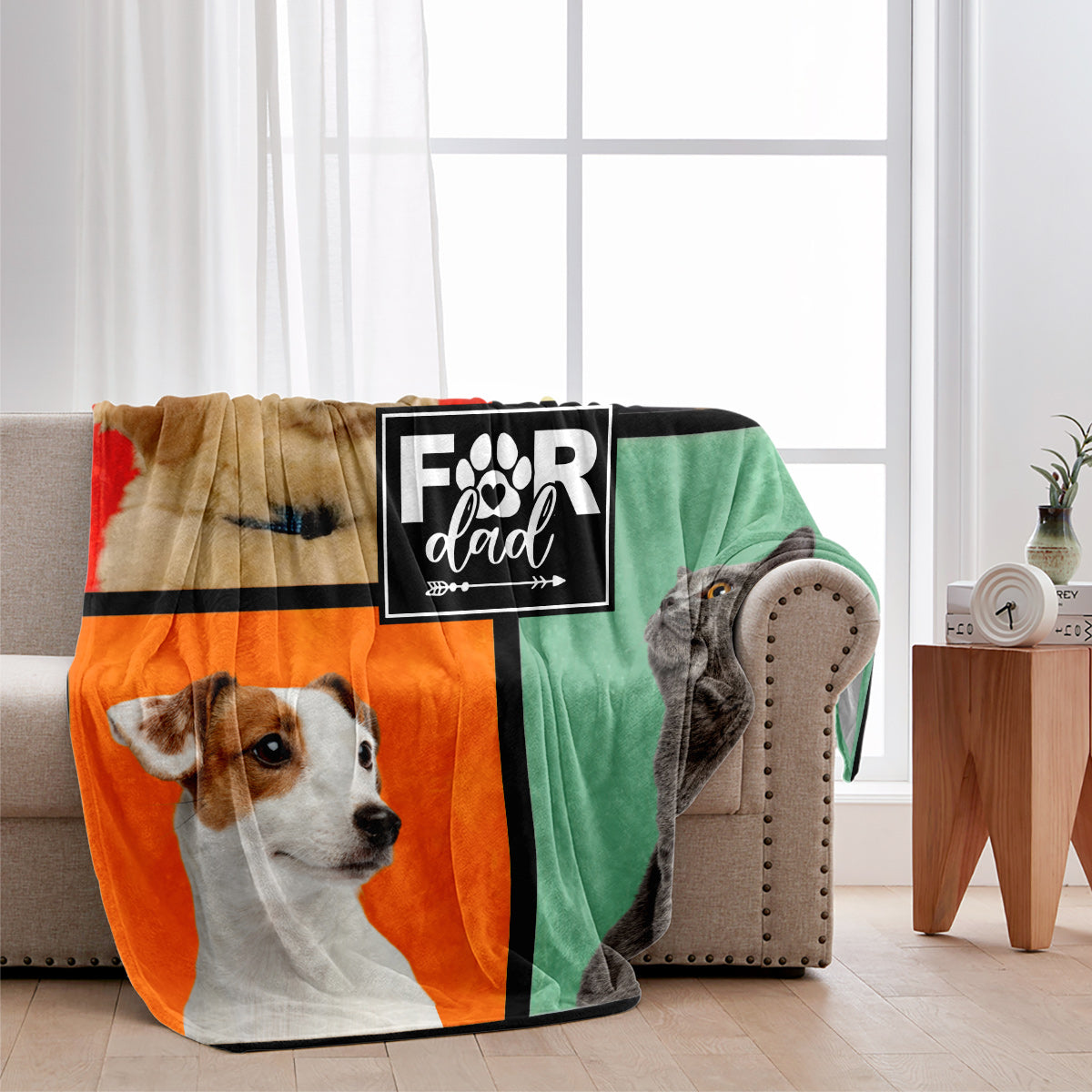 Dog Mom/ Cat Mom/ Fur Dad.... - Gift for dog lovers, dog lover, cat lover - Personalized Blanket