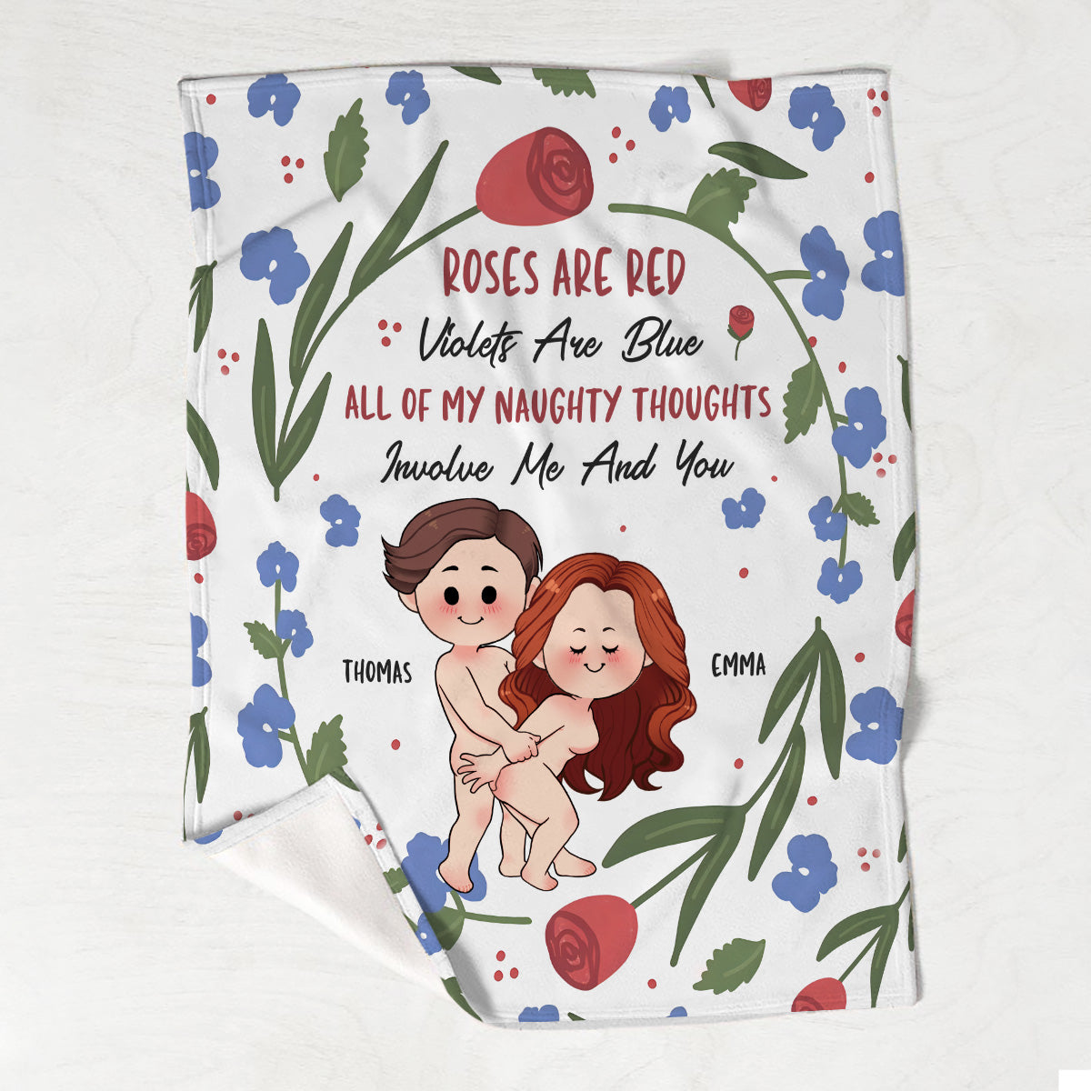Roses Are Red Violets Are Blue - Personalized Couple Blanket