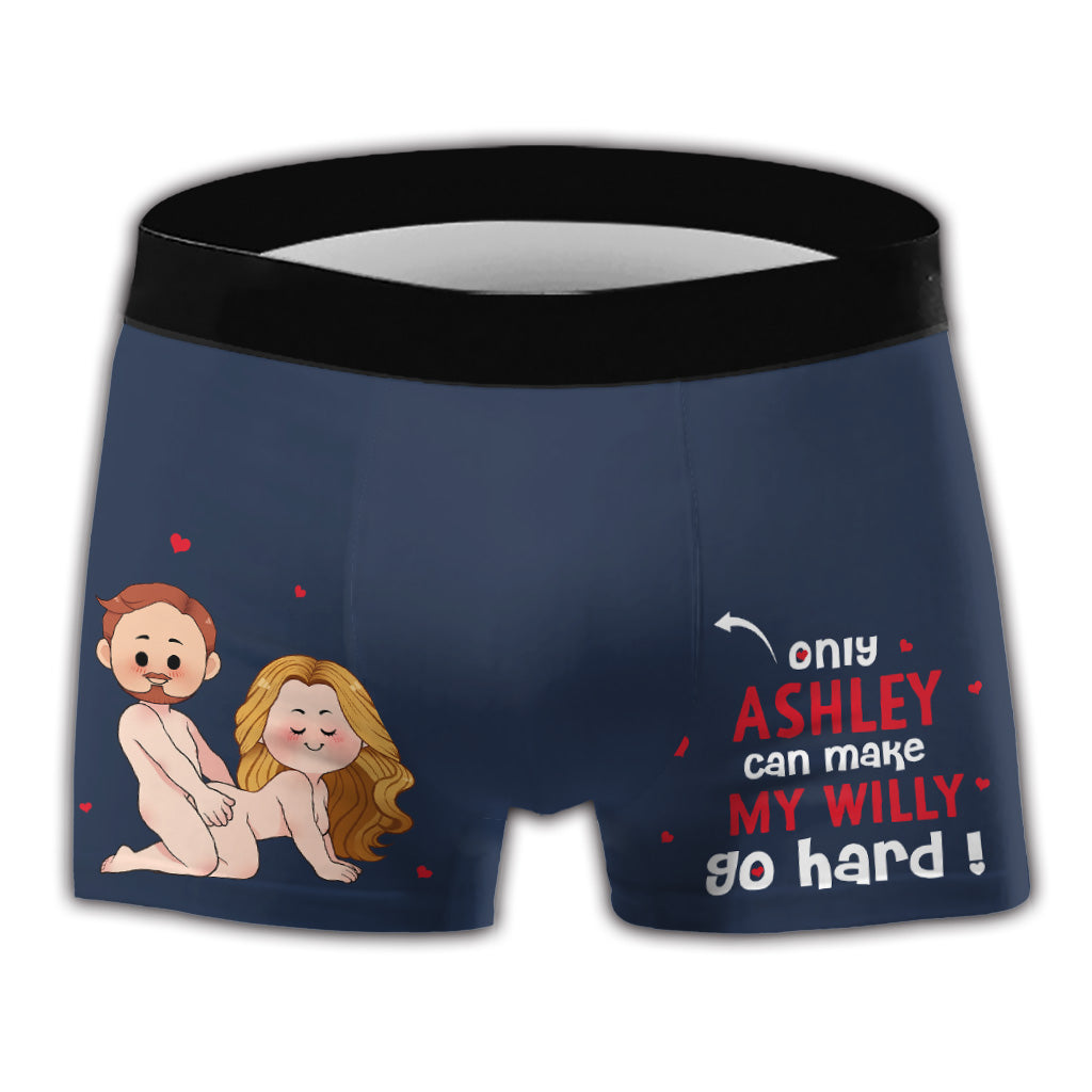 My Willy Go Hard - Personalized Couple Men Boxer Briefs