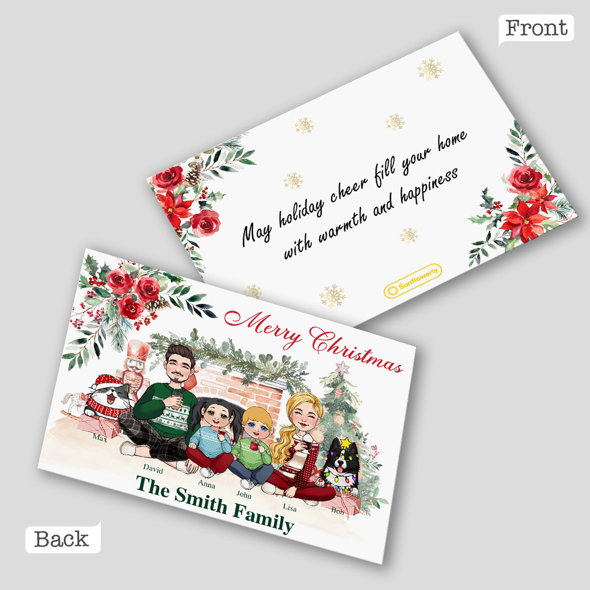 Merry Christmas - Personalized Family Greeting Card