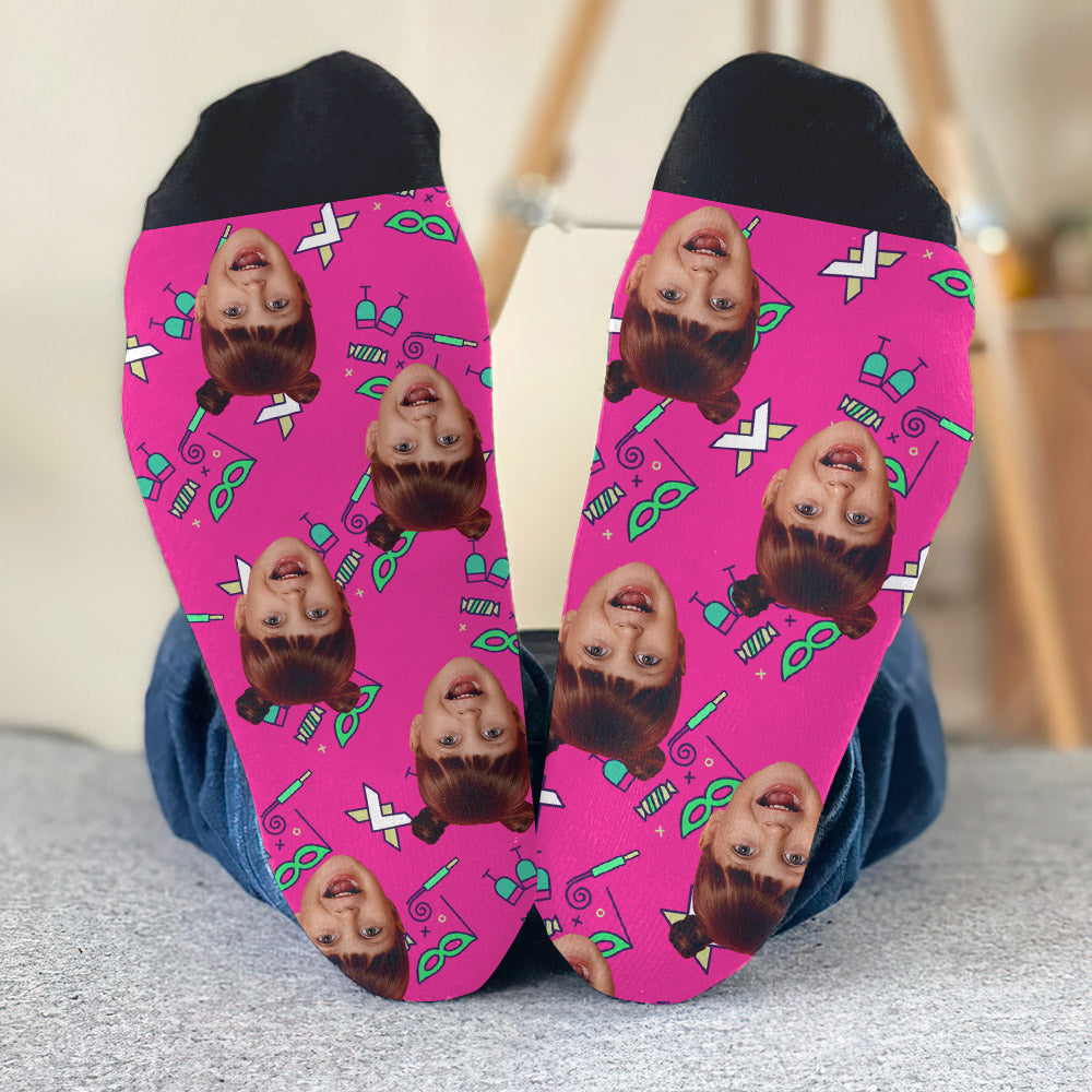 Custom Face Party Pattern - Personalized Kid Socks