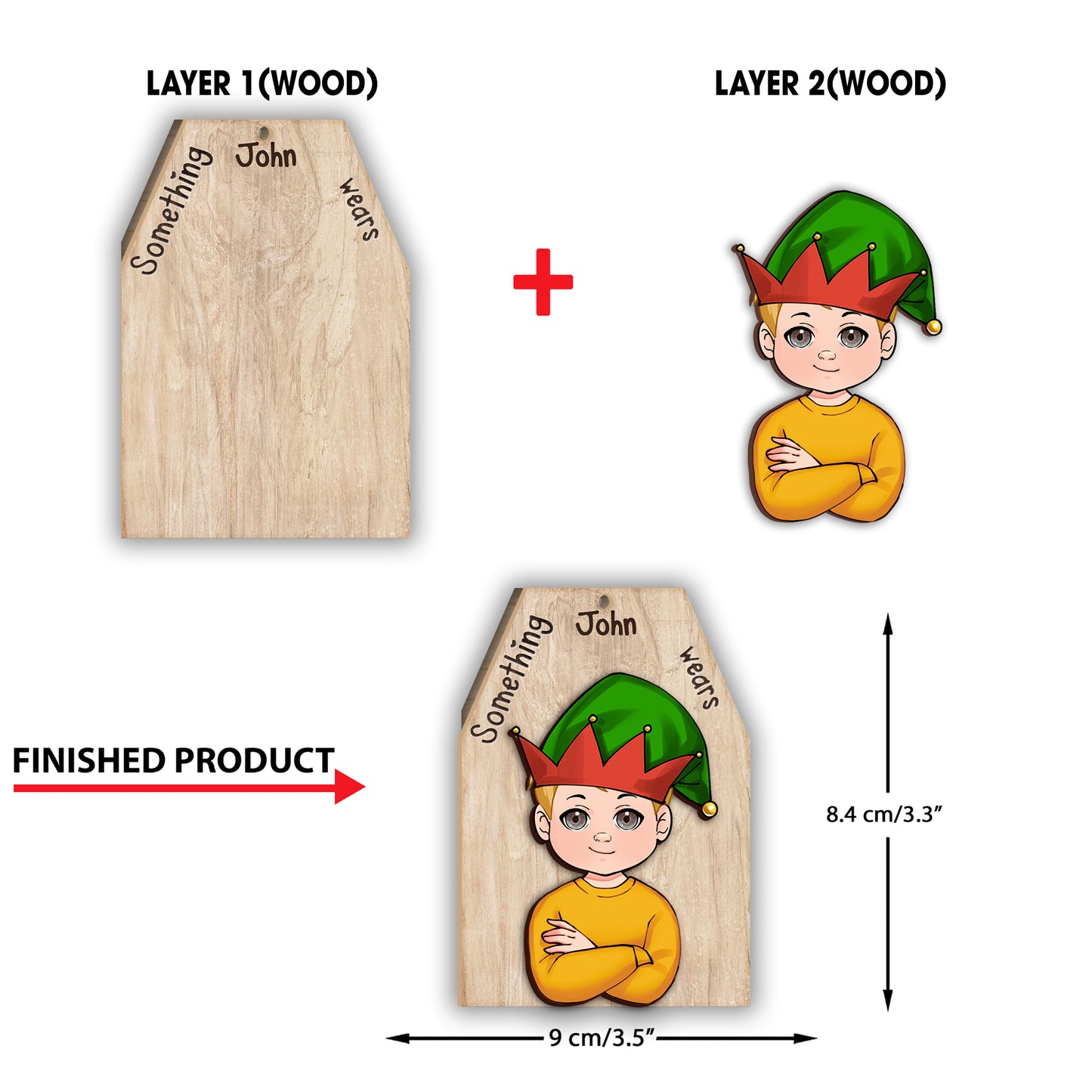 Something You Want Need Wear Read - Personalized Grandma 2 Layered Piece Ornament