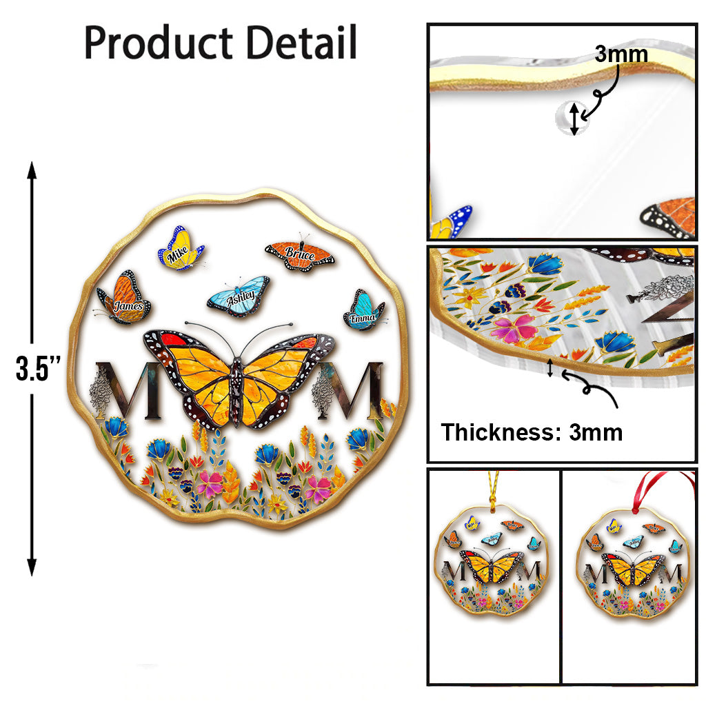 Butterfly Mother - Personalized Mother Transparent Ornament