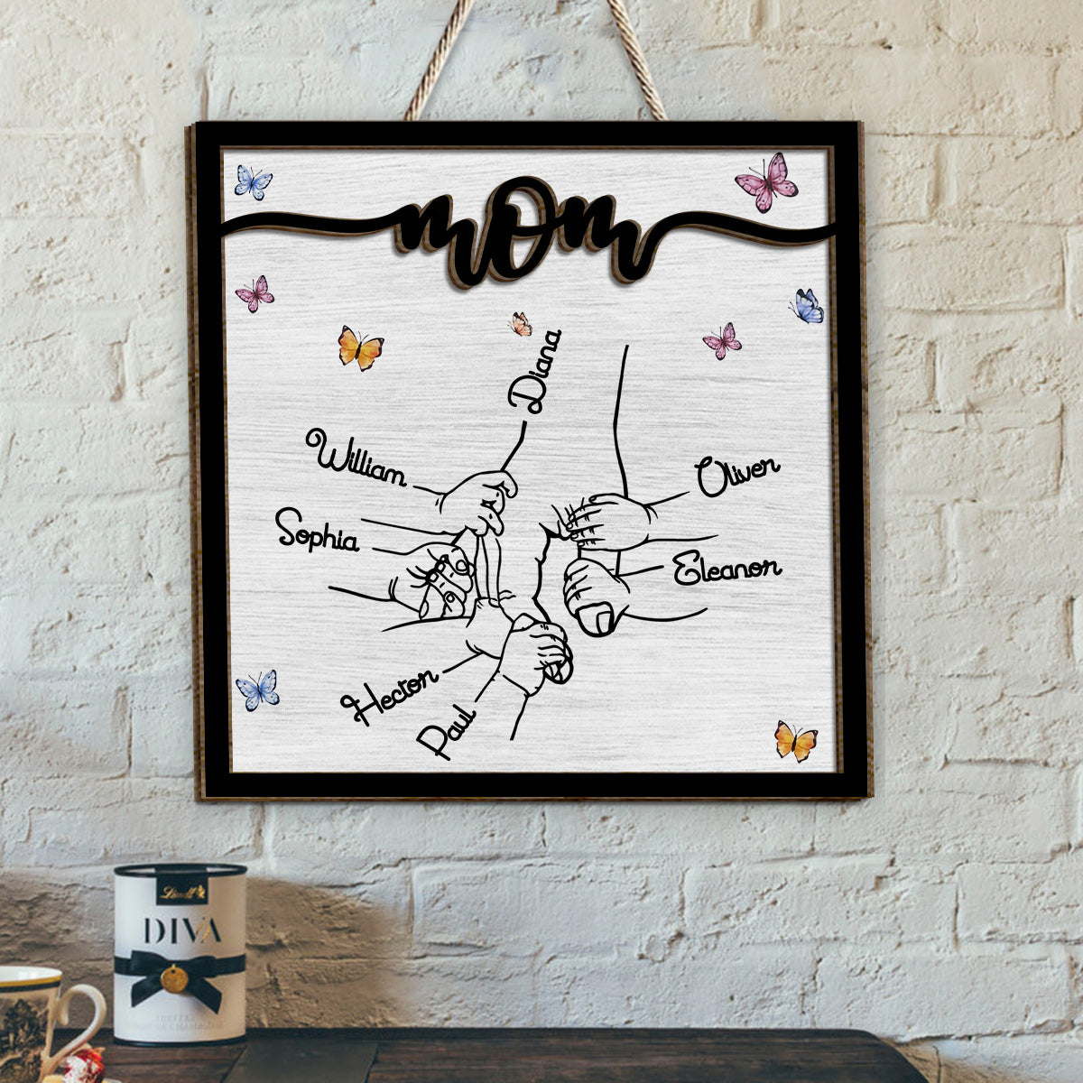 Hold My Hand - Personalized Grandma 2 Layered Wood Sign / Wood Plaque