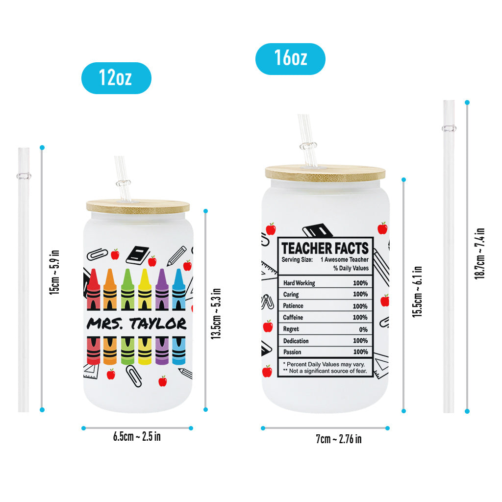 Teacher Facts - Personalized Teacher Can Glass