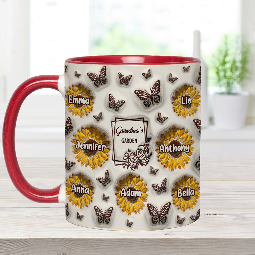 Le jardin de tournesols de grand-mère - Cadeau pour grand-mère - Mug personnalisé