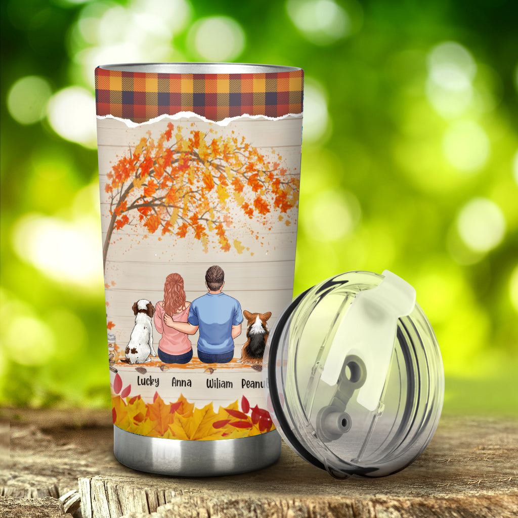 You And Me And The Dogs - Personalized Couple Tumbler
