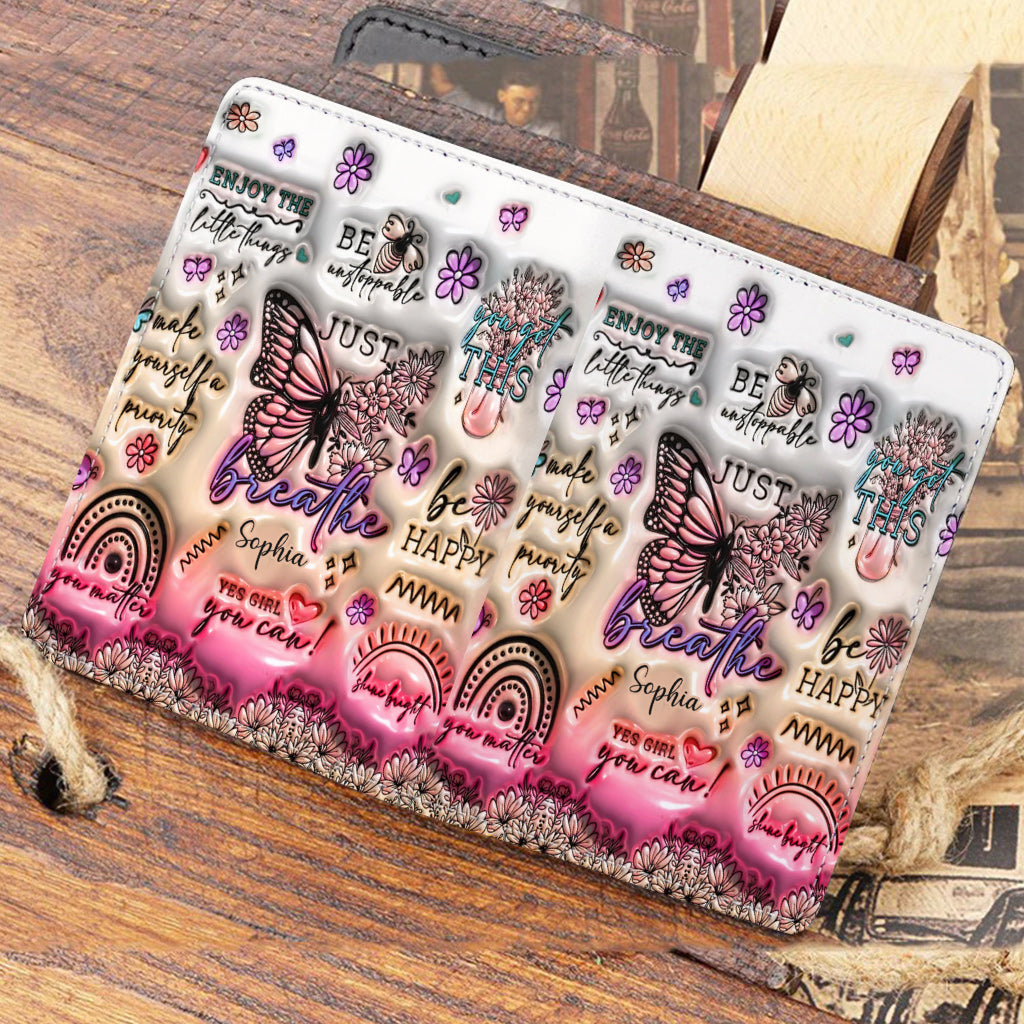 Positive Affirmations Butterfly - Personalized Butterfly Passport Holder