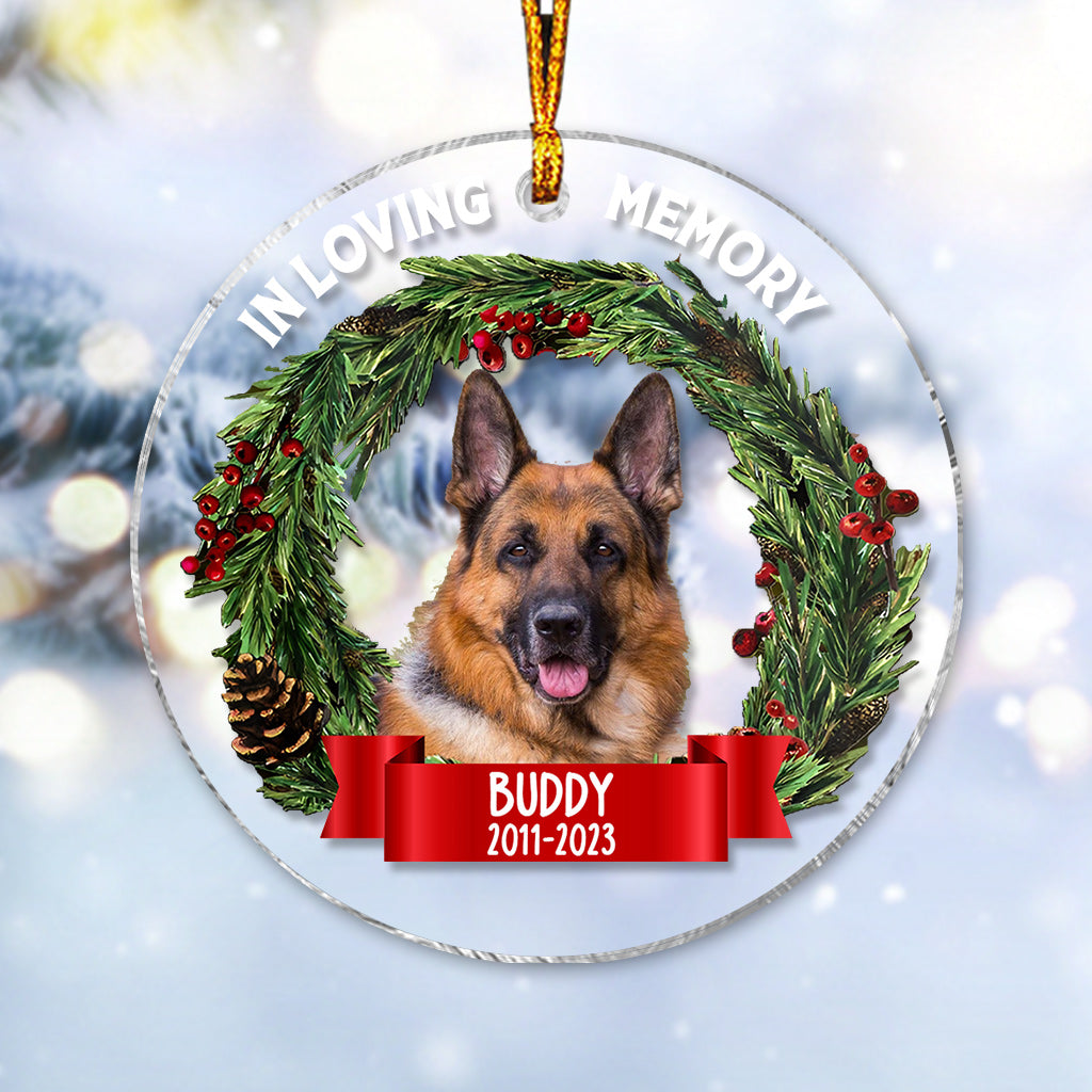 En souvenir de notre chien - Ornement transparent personnalisé