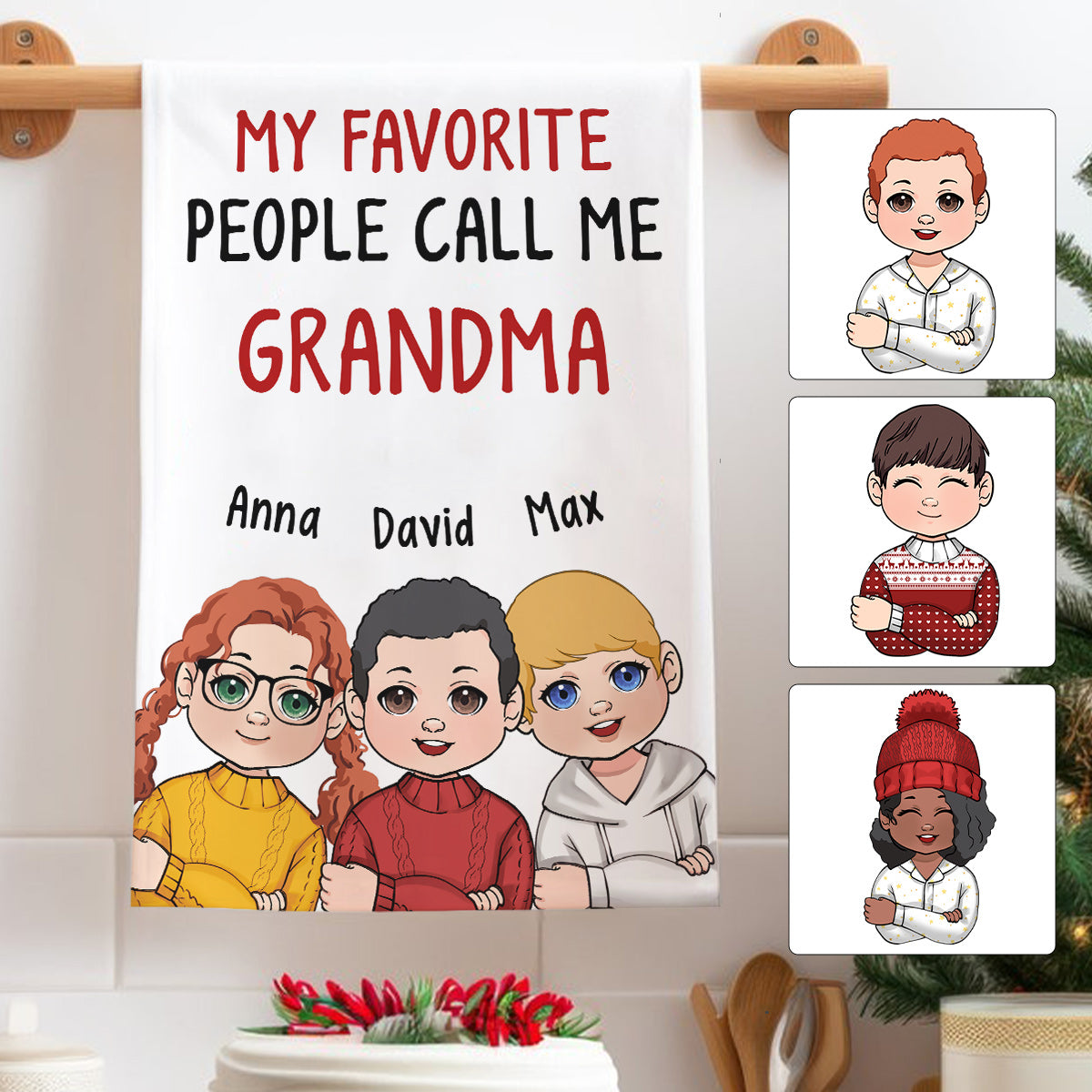 My Favorite People Call Me Grandma - Personalized Grandma Towel