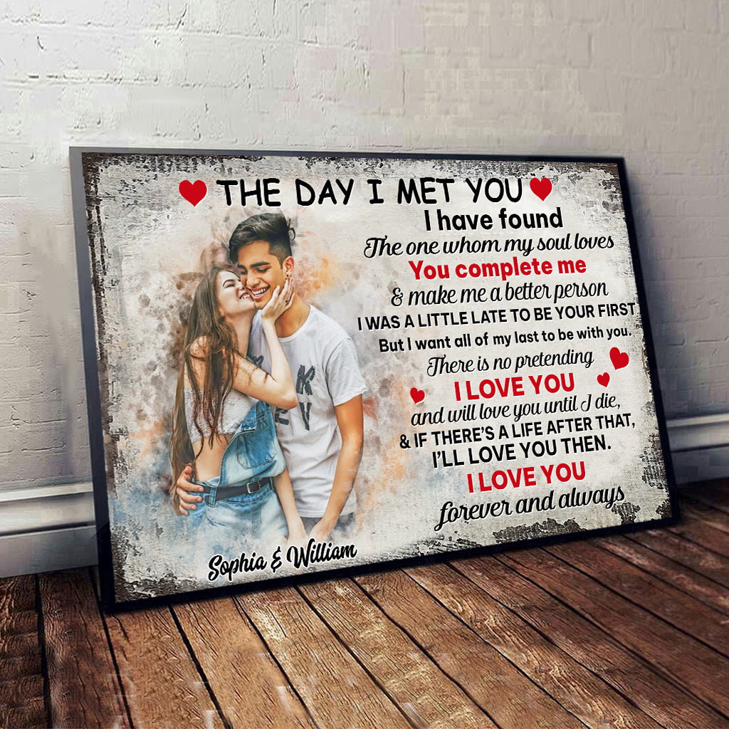 The Day I Met You - Personalized Couple Canvas And Poster
