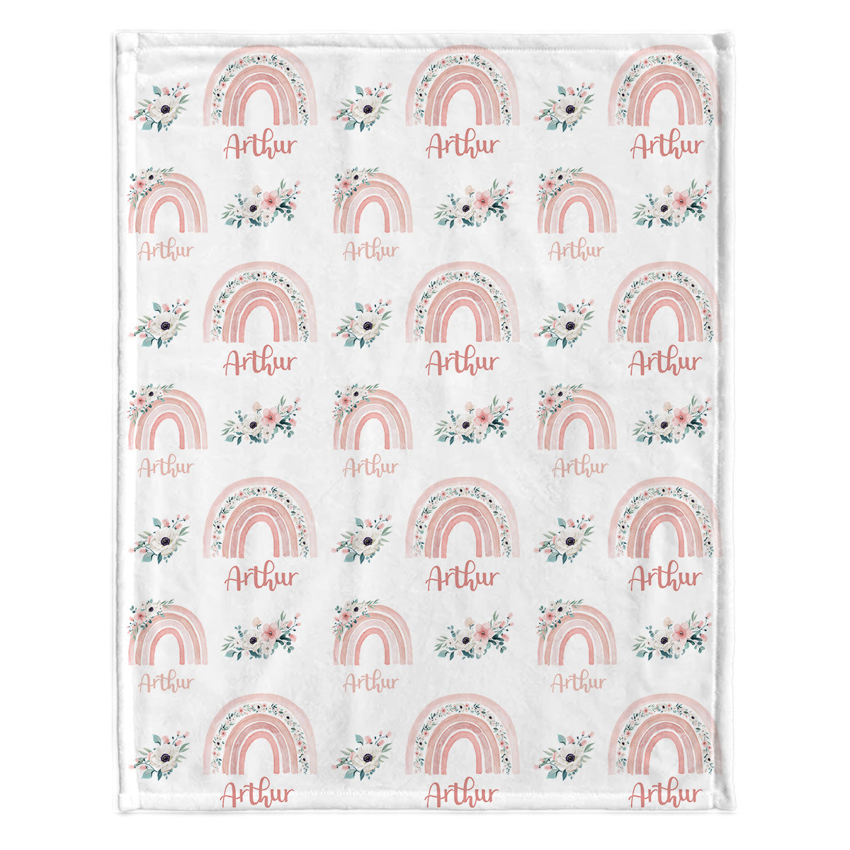 Retro-Regenbogen-Decke mit individuellem Namen – personalisierte Decke für den Enkel