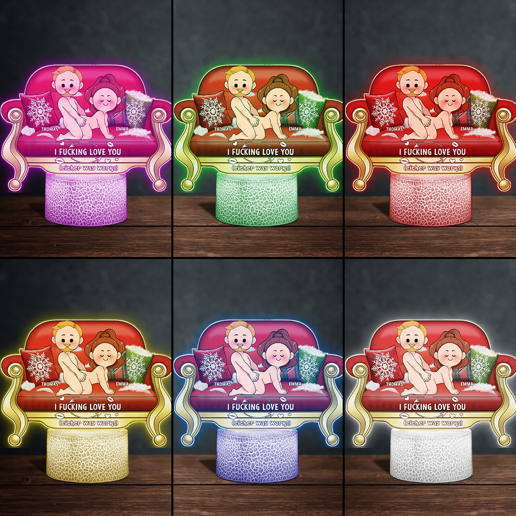 I Love You - Personalized Couple Shaped Plaque Light Base