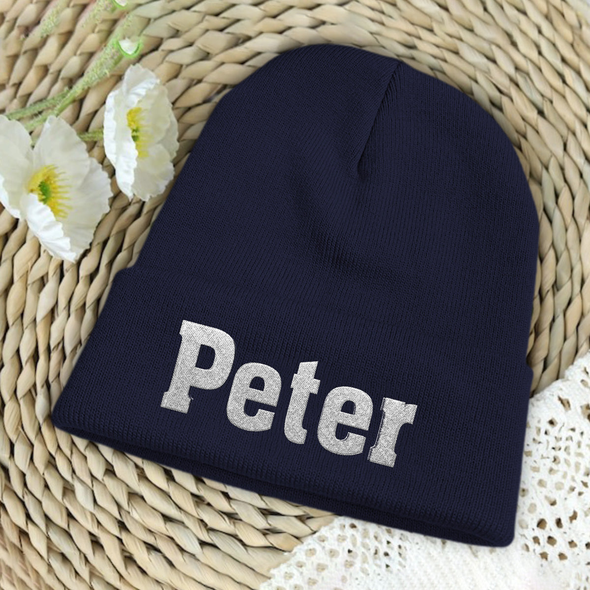 Custom Name - Personalized Step Dad Embroidered Beanie