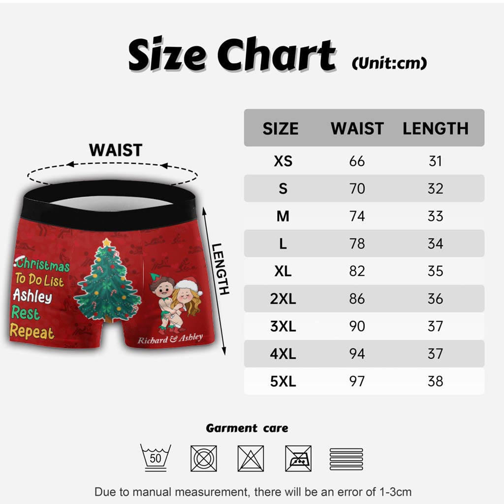 Christmas's To-Do List - Personalized Couple Men Boxer Briefs