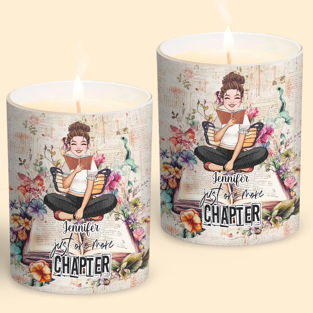 Just One More Chapter - Personalized Book Candle With Wooden Lid
