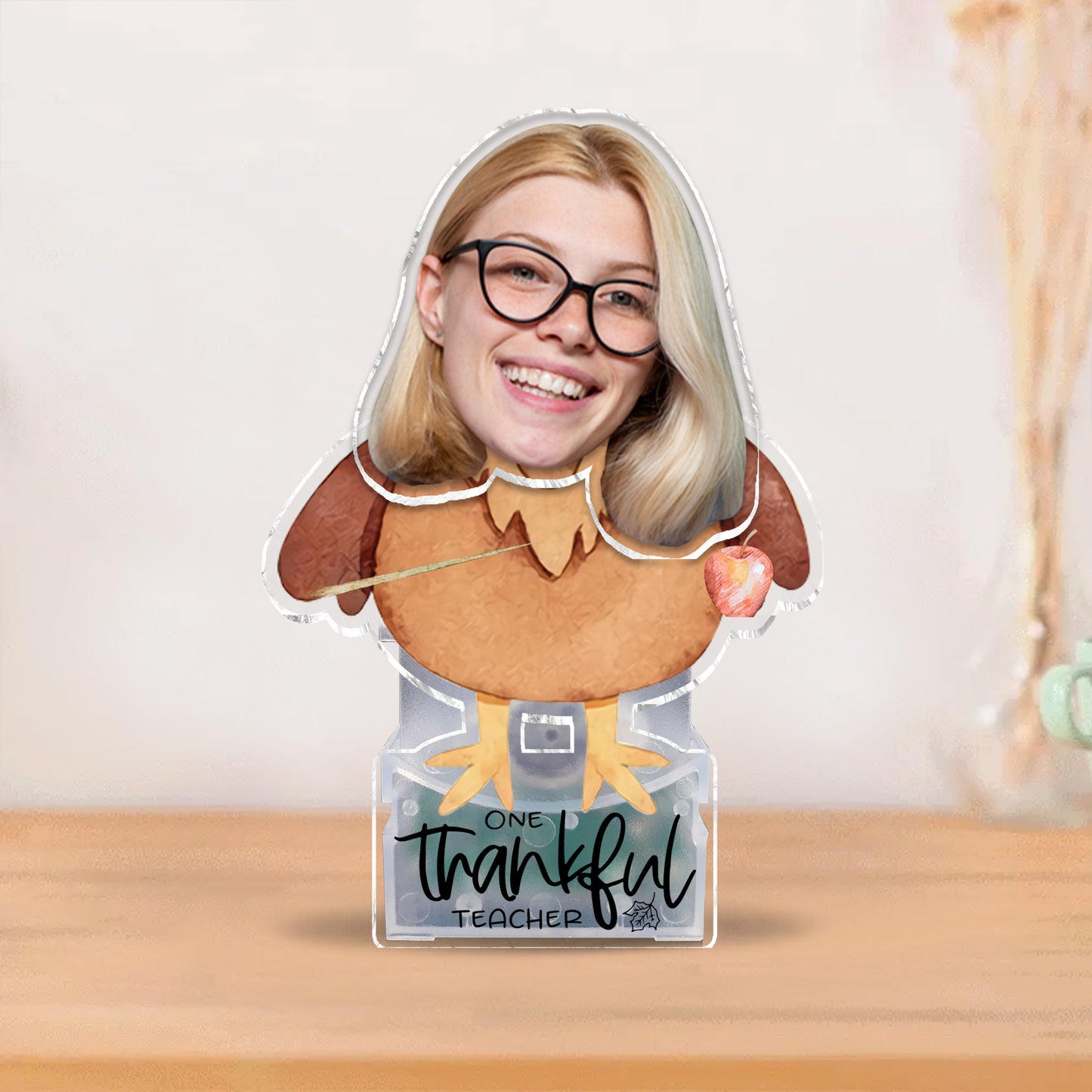 One Thankful Teacher - Personalized Teacher Custom Shaking Head