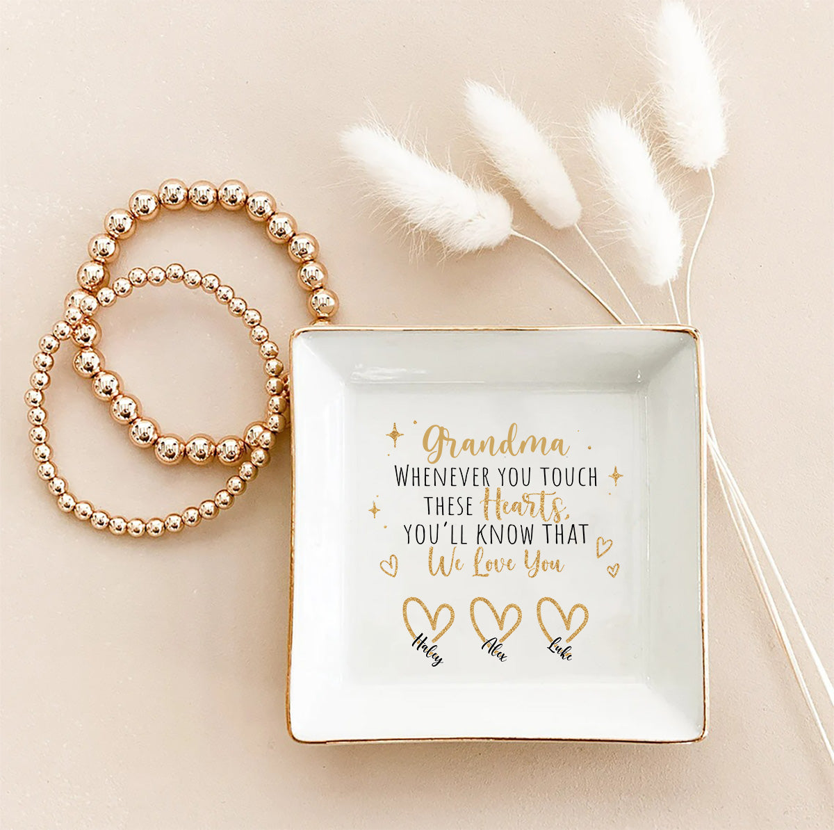 Whenever You Touch - Gift for mom, grandma, dad, grandpa - Personalized Jewelry Dish