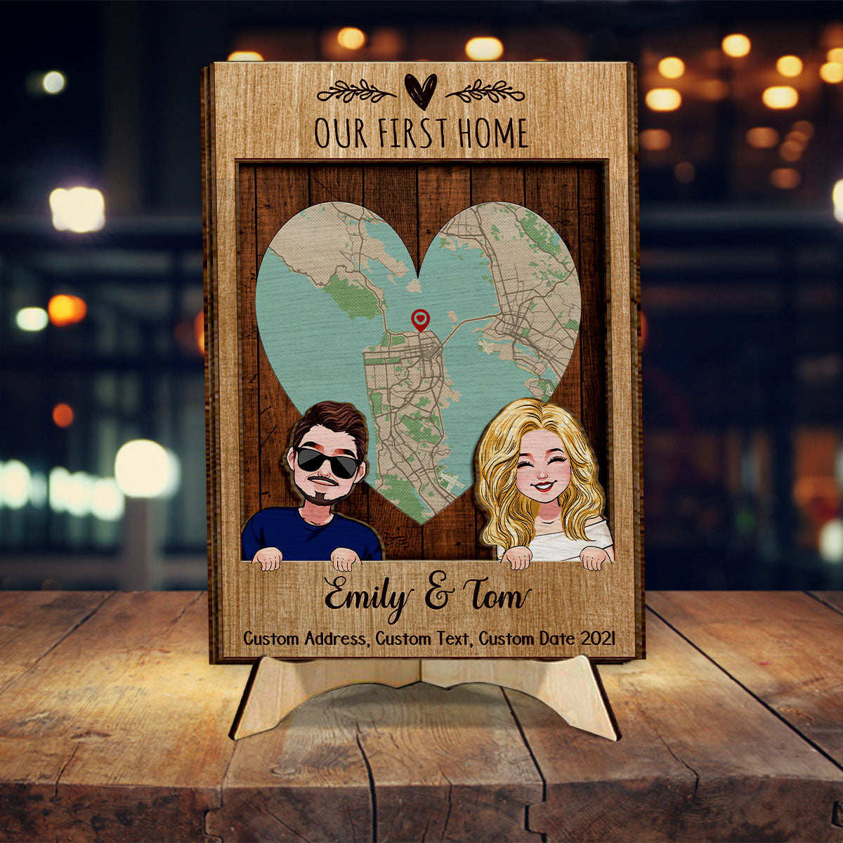 Our First Home - Personalized Housewarming 2 Layered Wood Sign / Wood Plaque