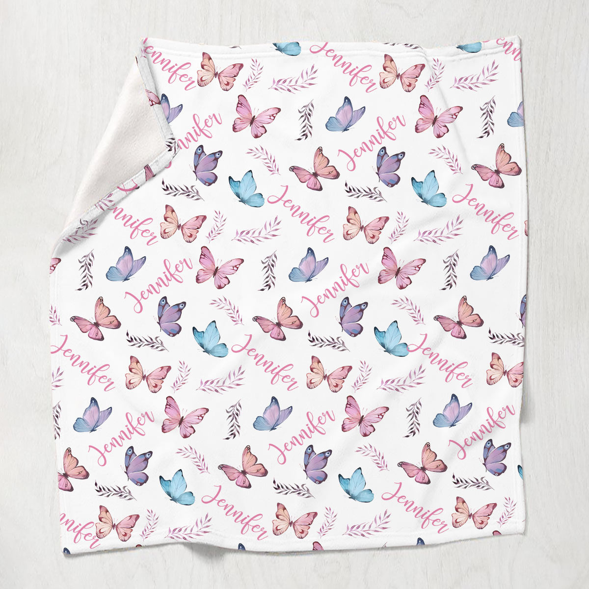 Couverture personnalisée avec nom papillon - Tante