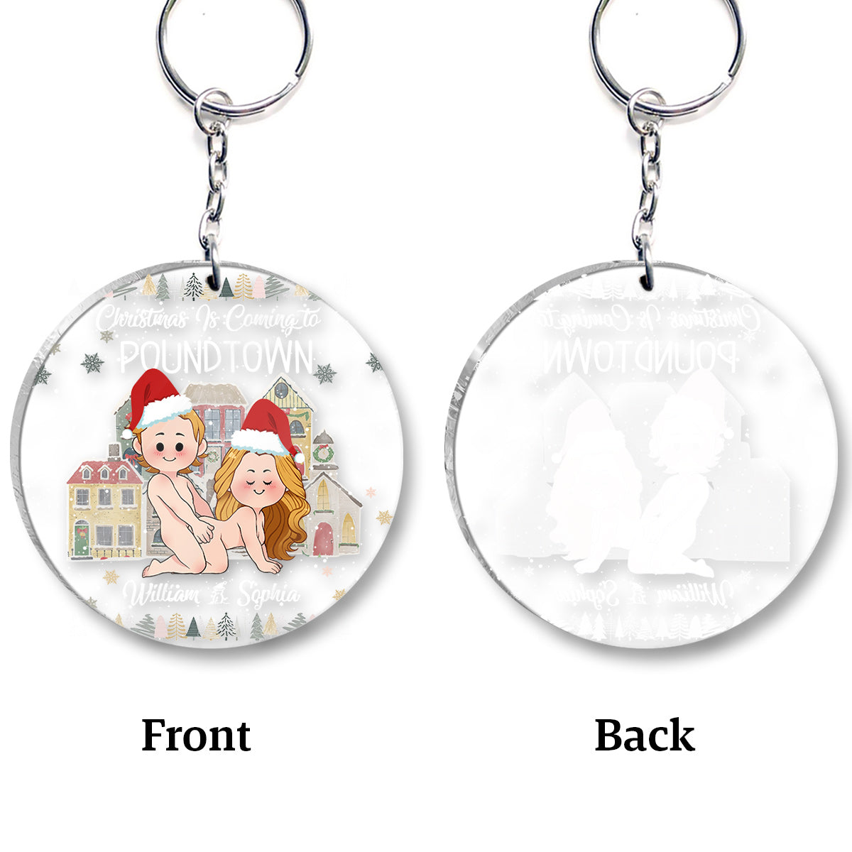 Christmas is Coming to Poundtown - gift for boyfriend, girlfriend, wife, husband - Personalized Transparent Keychain