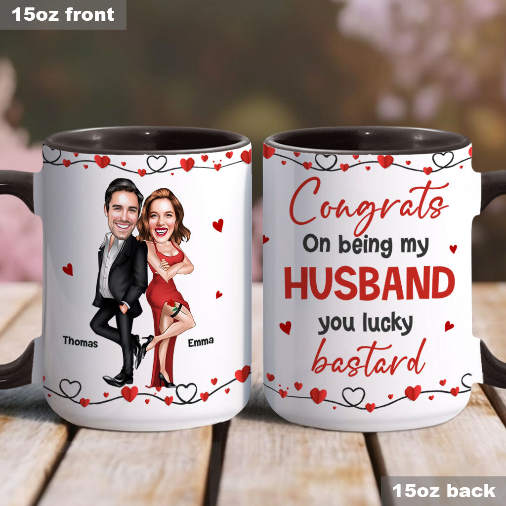 Congrats On Being My Husband - Personalized Couple Accent Mug