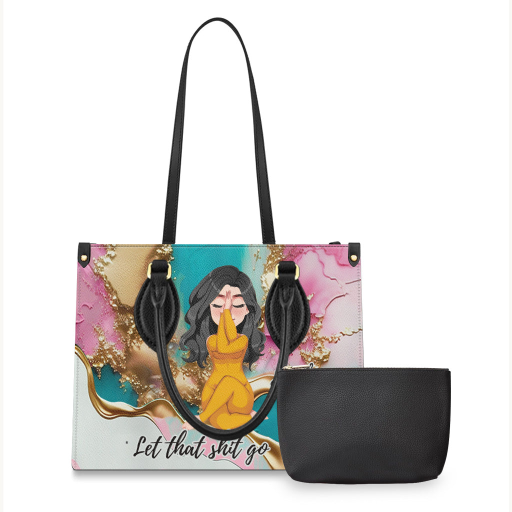 Let That Shit Go - Personalized Yoga Leather Handbag