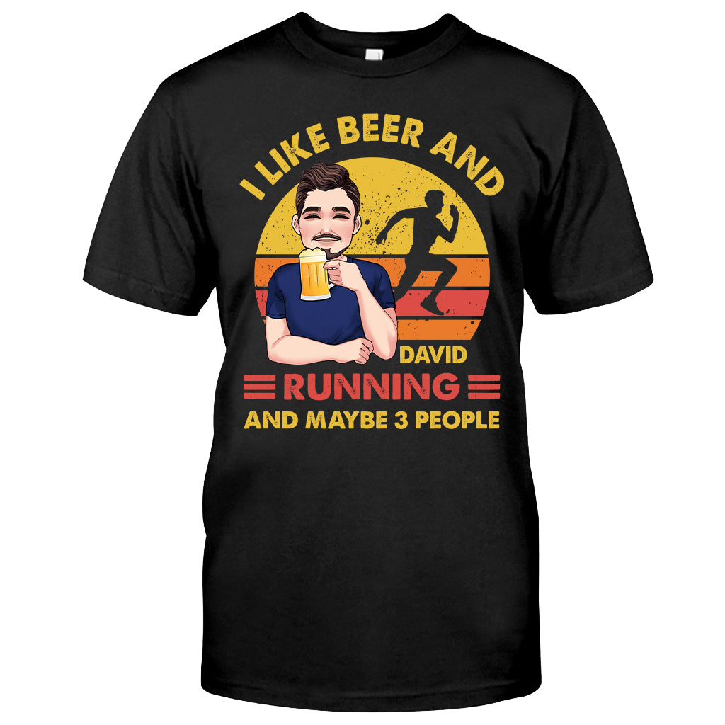 I Like Beer And Running - Personalized Running T-shirt and Hoodie