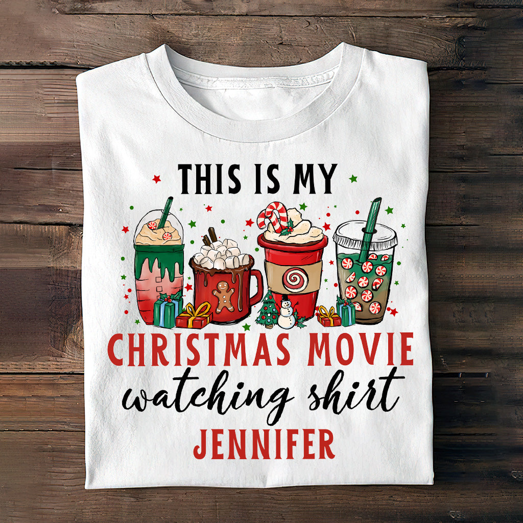 This Is My Xmas Movie Watching Shirt - Personalized Christmas T-shirt And Hoodie